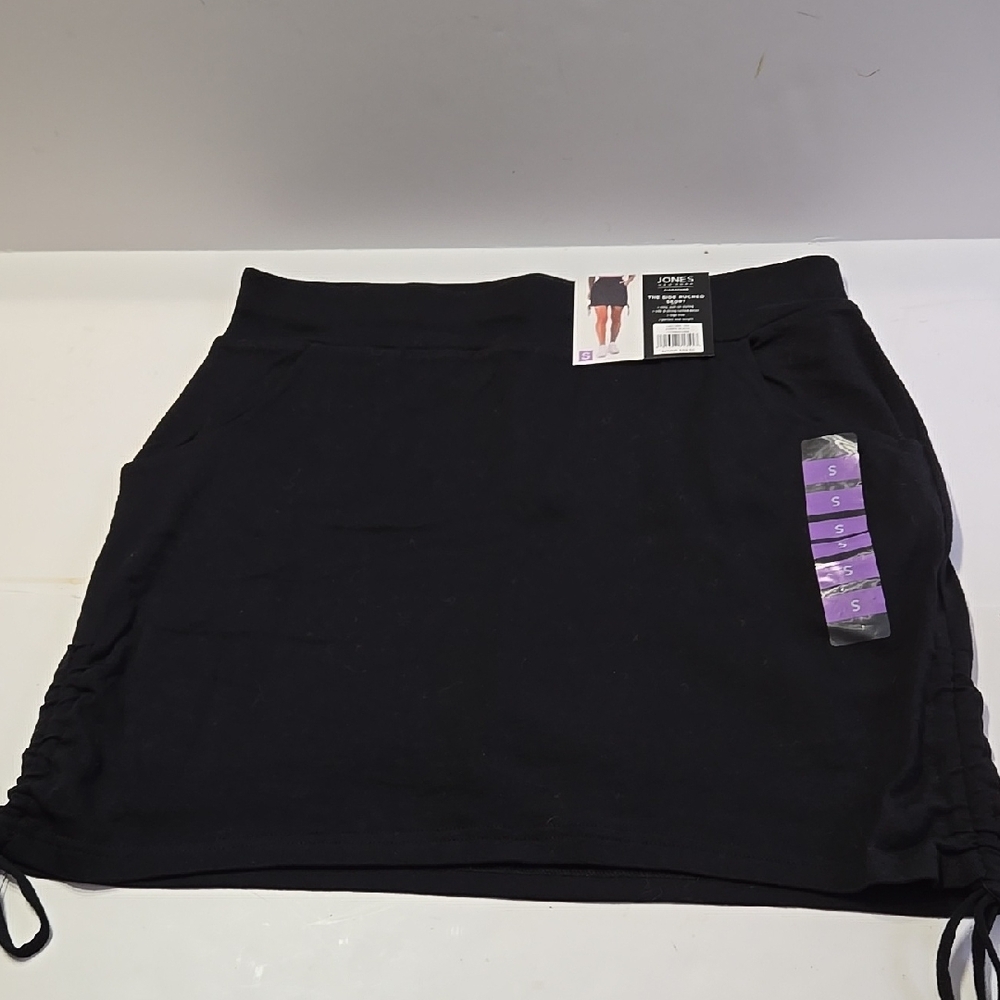 Jones New York Black Ruched Pencil Mini Skort
